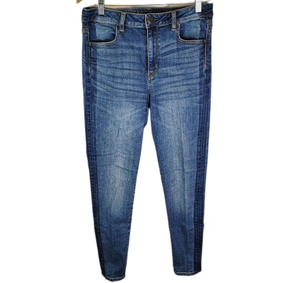 American Eagle Outfitters Denim - American Eagle Super High Rise Jegging Stretch Faded Side Seam Stripe Size 10